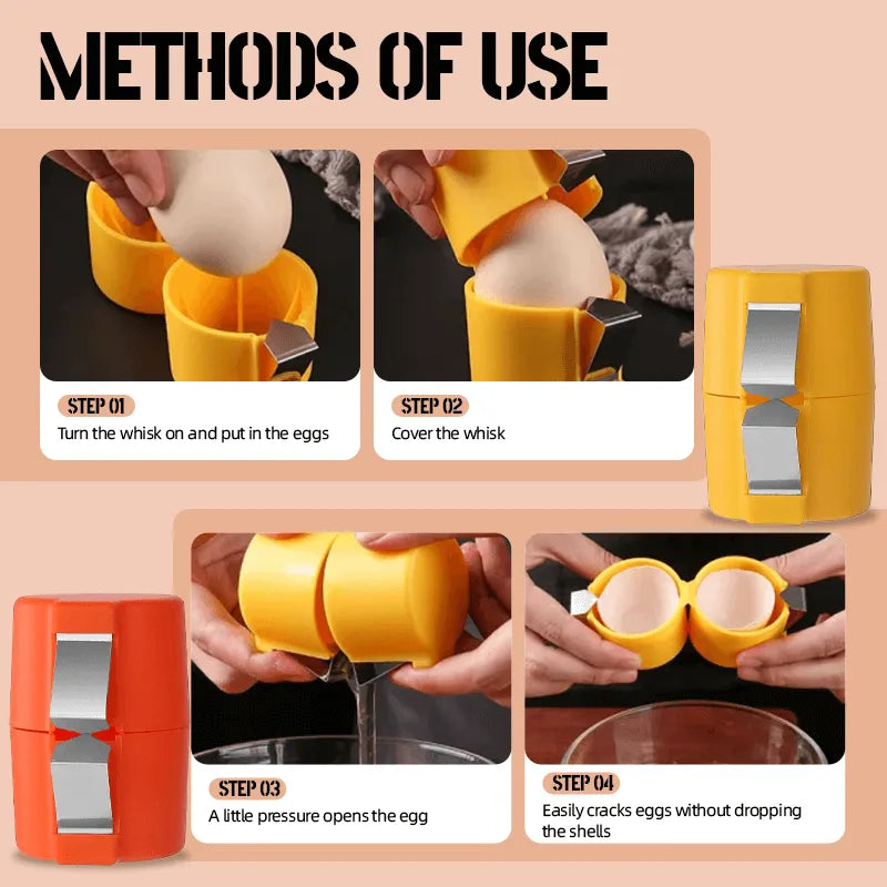 🥚 Easy-Grip Egg Opener – Bright Orange, Single Kitchen Tool