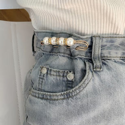 ✨ Pearl & Rhinestone Safety Pin Brooch – Elegant Decorative Fashion Accessory