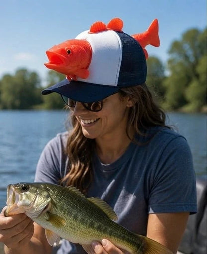 💯Funny 3D Bass Fish Trucker Hat – Unique Gift for Dads & Fishing Lovers
