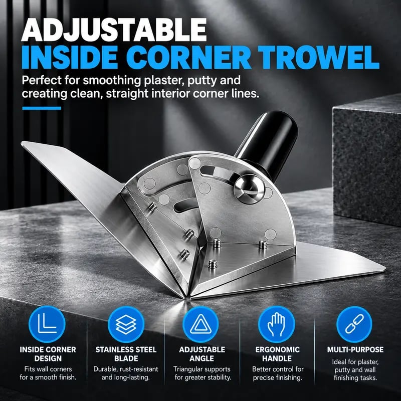 🛠️✨ Stainless Steel Inside Corner Trowel – Smooth, Clean Finishes for Every Edge