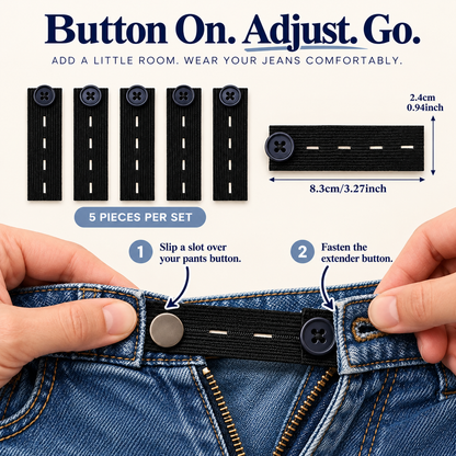 👖 5-Piece Waistband Extender Buttons – Adjustable Fit for Everyday Comfort