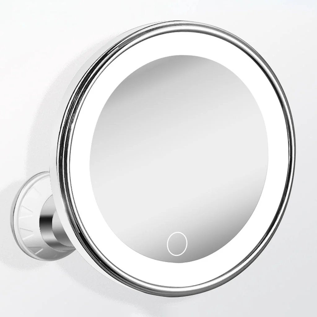 ✨ 10X LED Magnifying Makeup Mirror – Drill-Free Suction & Dual Power 🔍