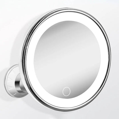 ✨ 10X LED Magnifying Makeup Mirror – Drill-Free Suction & Dual Power 🔍