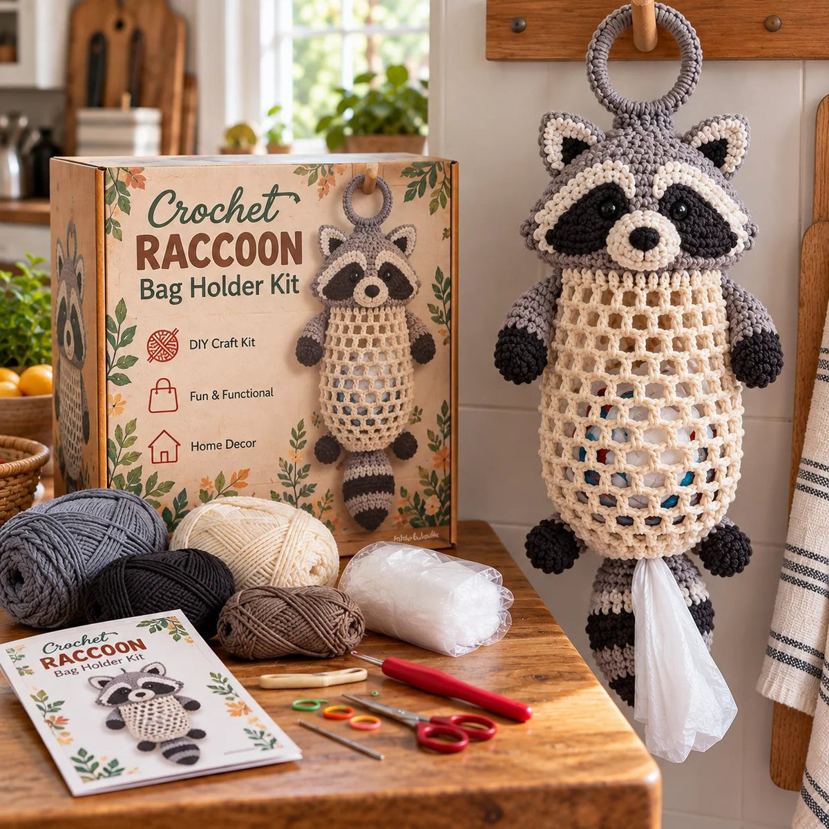 🧶 Crochet Animal Storage Kit – DIY Hanging Organizer with a Cute Handmade Look