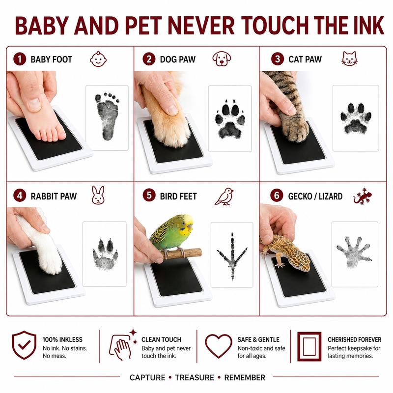 🐾 Pet Paw Print Memory Kit – Create a Meaningful Keepsake of Your Companion
