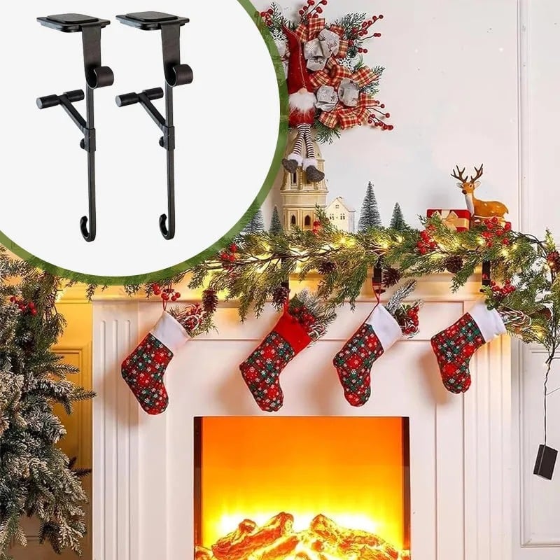 🎄 Christmas Mantel Hangers – Stocking & Garland Display Hooks