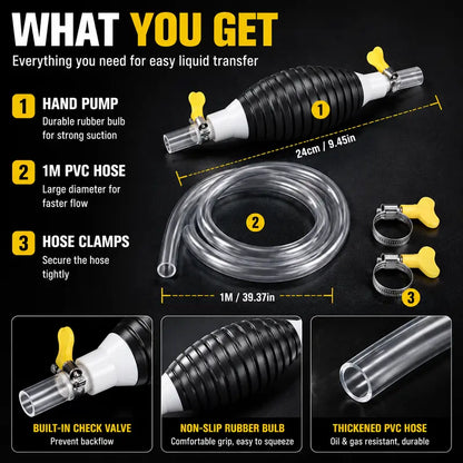 ⛽💧 Manual Siphon Pump Kit – Quick, Easy Liquid Transfer Without Electricity