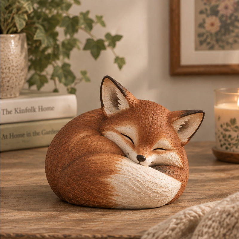 🦊 Charming Fox Figurines – Rustic Woodland Decor for Shelves & Cozy Spaces