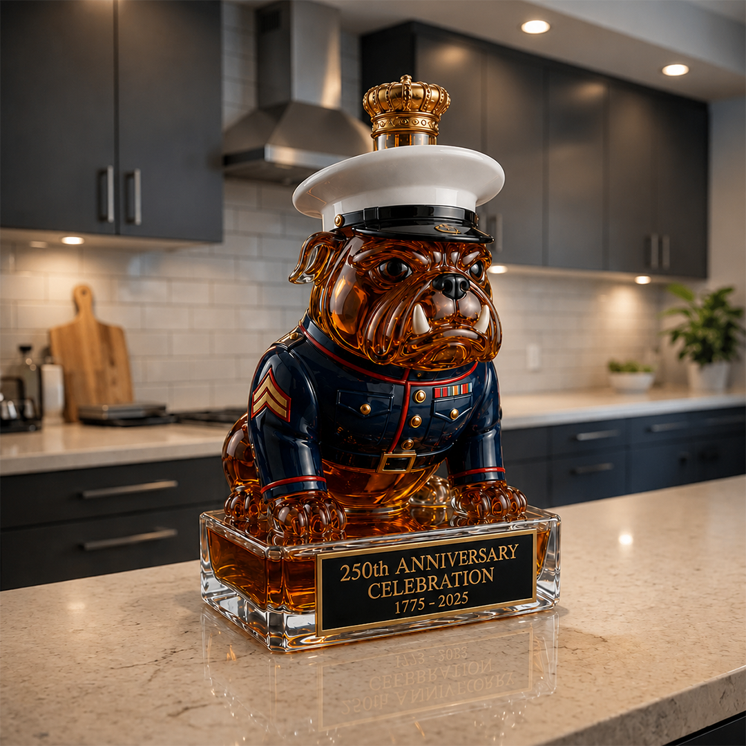 🔥🔥🔥 Limited-Time Offer | 250th Anniversary Military-Inspired Bulldog Whiskey Decanter Set