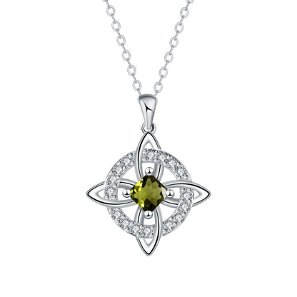 Mystical Birthstone Witches Knot Necklace – Natural Crystal🔮💞Protect Your Loved Ones