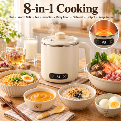 🔥HOT SALE🔥All-Purpose Portable Electric Cooking Pot, Versatile Small Cooker for Soup, Hotpot & Quick Daily Homemade Meals