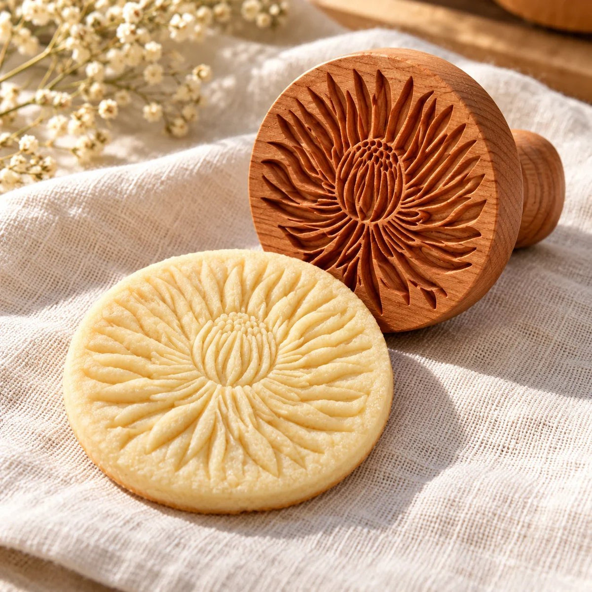 🎉Patterned Wood Cookie Embosser | Seasonal Party & Gift Cookie Prep