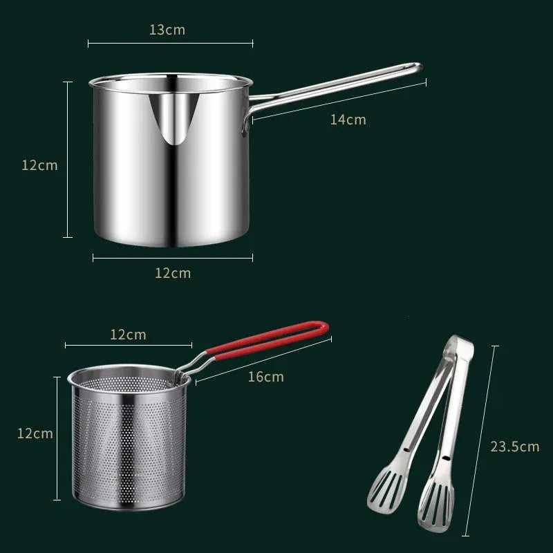 🍟 304 Stainless Steel Multi-Purpose Fryer Set with Crisping Rack