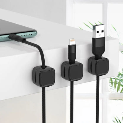 🧲 Magnetic Cable Organizer – Adhesive Cord Clips for Easy Storage