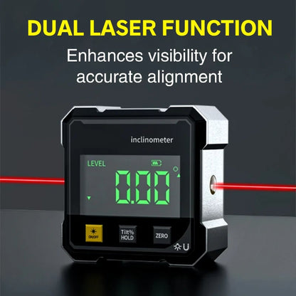 🔧📐 Magnetic Digital Angle Finder with Laser Level, 4-Sided Base for Accurate Carpentry & Construction Measurements ✨