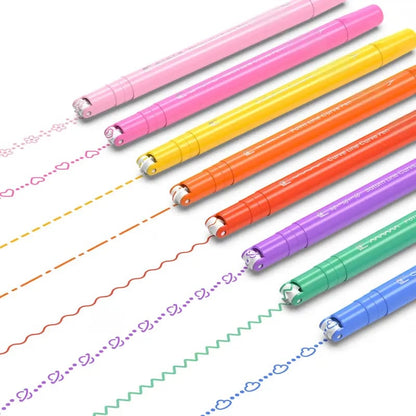 ✨ 8-Color Dual-Tip Curve Highlighters – Smooth Roller Tips & Fine Markers for Notes, Journaling and School 📝