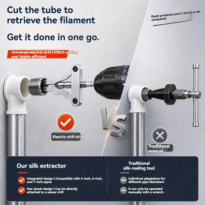 🔧Drill-Powered Broken Pipe Thread Extractor – Universal 1/2', 3/4' & 1' Broken Pipe Nipple Remover Tool