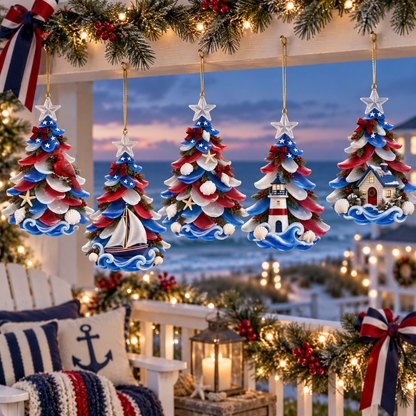 Coastal Christmas Tree Ornaments 🌊 – Patriotic Seaside Designs for 2026