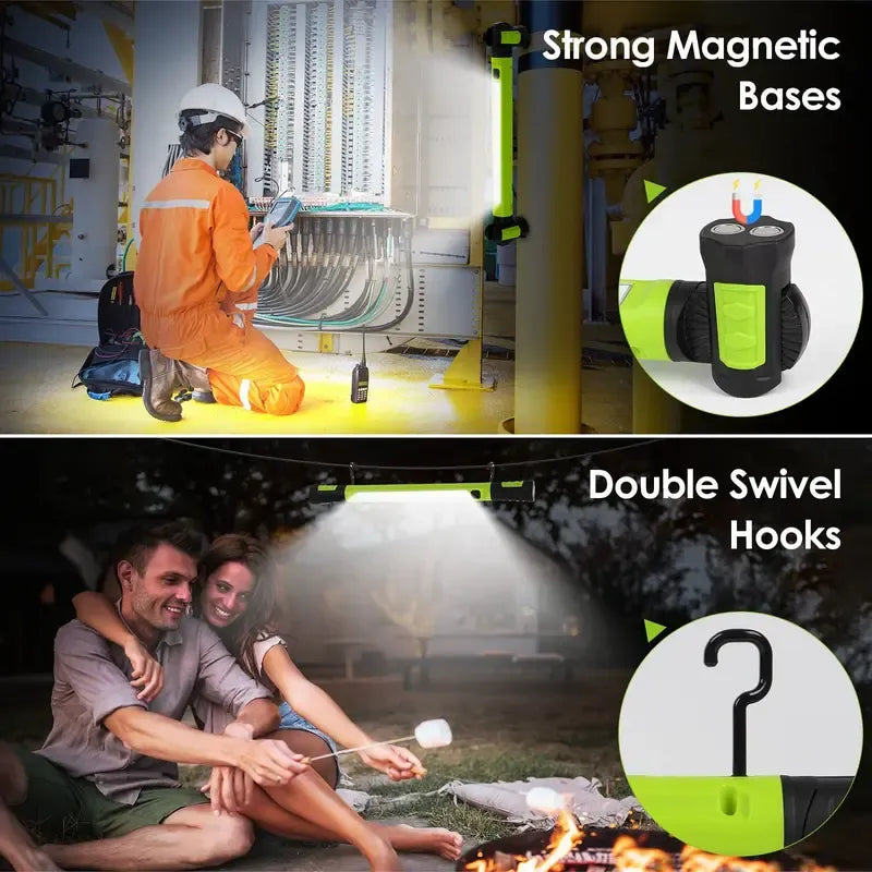🔥 Red Magnetic LED Work Light, USB Rechargeable 2000mAh, Multi-Use Portable Lamp - 1 Pack 🔦
