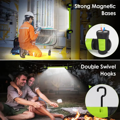 🔥 Red Magnetic LED Work Light, USB Rechargeable 2000mAh, Multi-Use Portable Lamp - 1 Pack 🔦