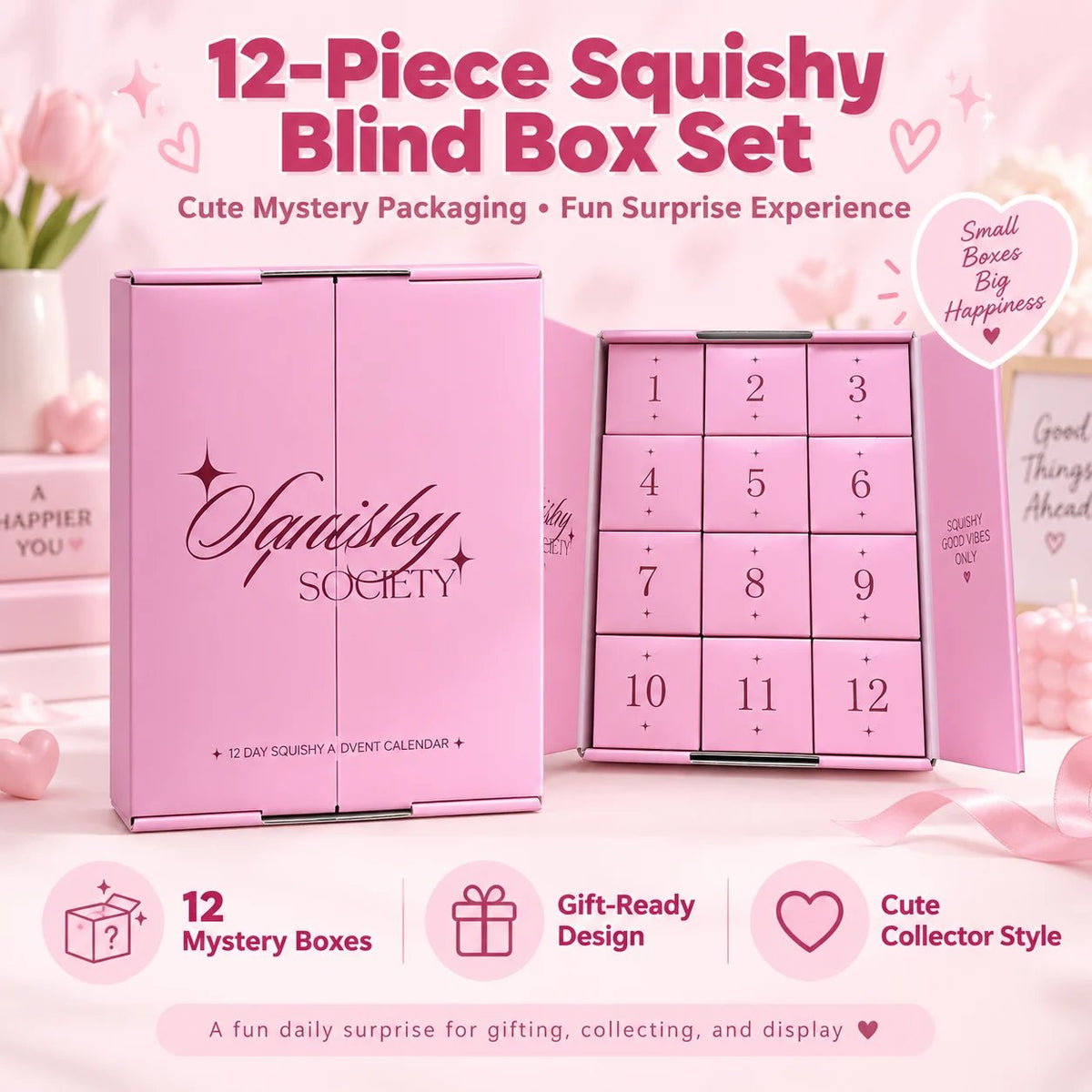 Pink Squishy Christmas Countdown 🎀 – 24 Days of Soft & Satisfying Surprises