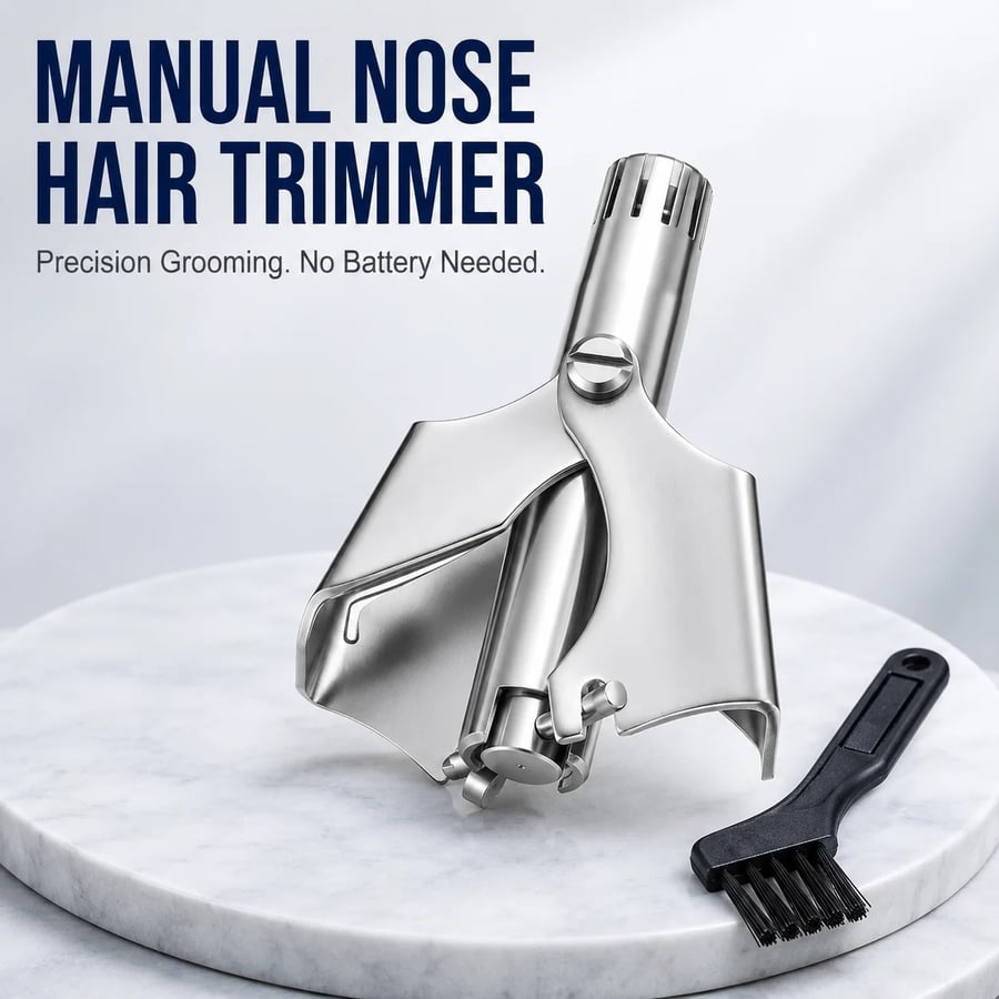 ✂️ Manual Nose Hair Trimmer – Stainless Steel Grooming Tool