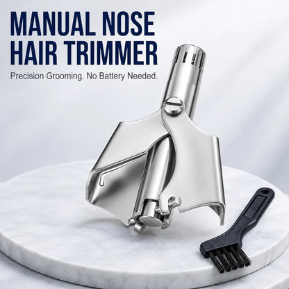 ✂️ Manual Nose Hair Trimmer – Stainless Steel Grooming Tool