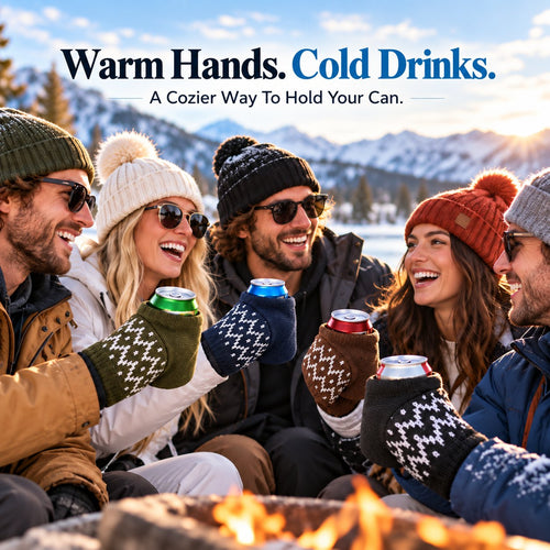 🍻Knitted, insulated beer can mittens – warm hands, cold drinks