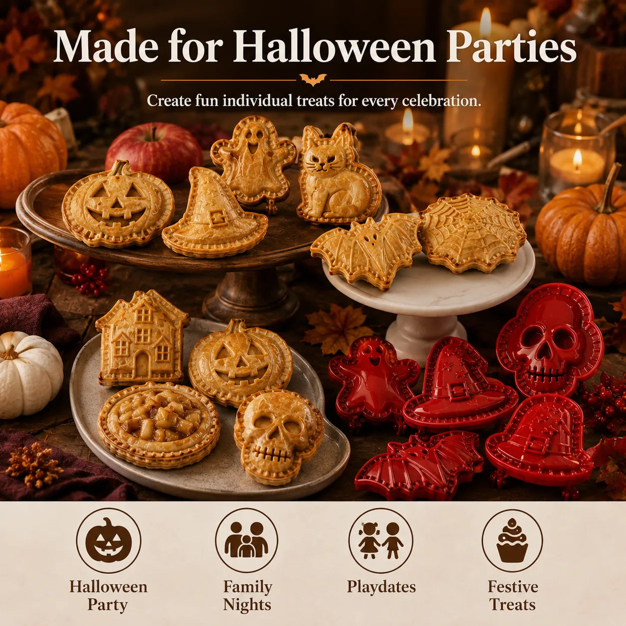 🎃 8-Piece Halloween Mini Hand Pie Mold Set✈️