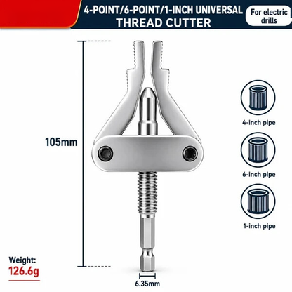 🔧Drill-Powered Broken Pipe Thread Extractor – Universal 1/2', 3/4' & 1' Broken Pipe Nipple Remover Tool