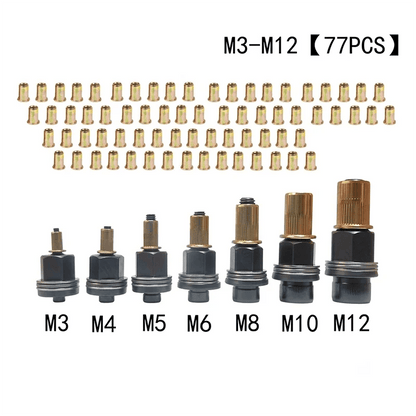 M3–M12 Threaded Rivet Nut Kit 🔩 – Versatile Fastening Tools for DIY Repairs