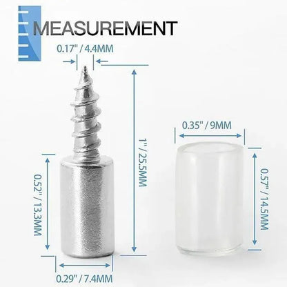 20-Pack Shelf Support Pegs 🔩 – Self-Tapping with Non-Slip Sleeves
