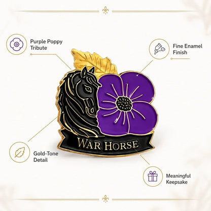 🎁 Limited Edition War Horse Purple Poppy 111th Anniversary Remembrance Brooch