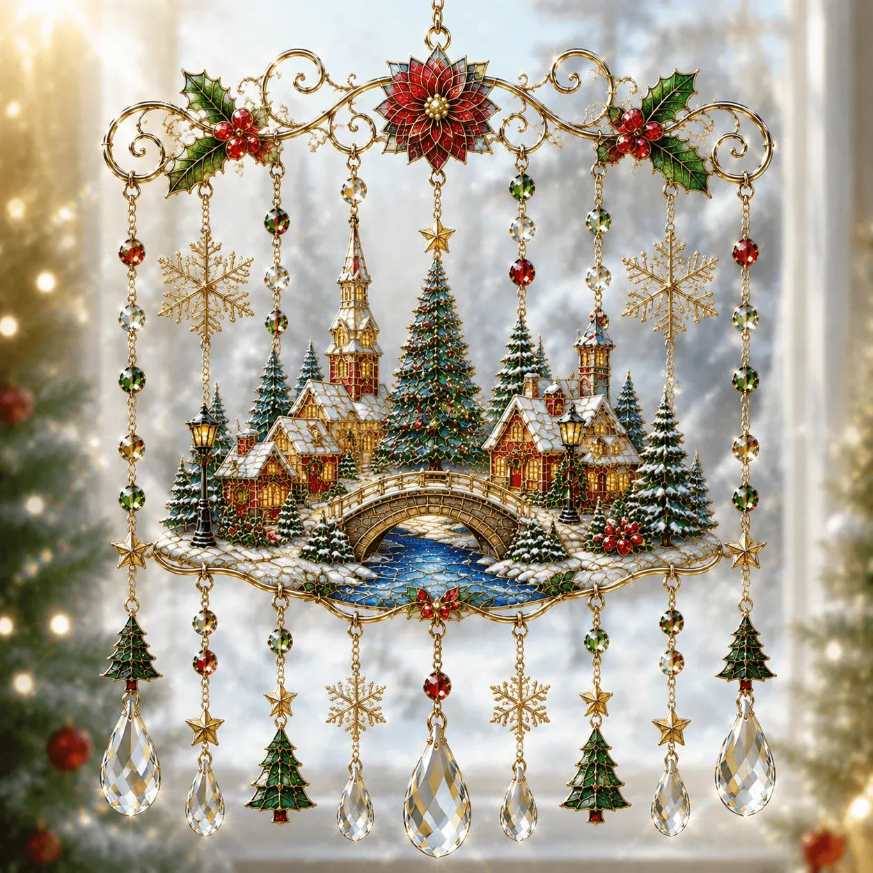 🔥🦌🎄Handmade Christmas Acrylic Window Hanging | ✨Bring Christmas Magic Home