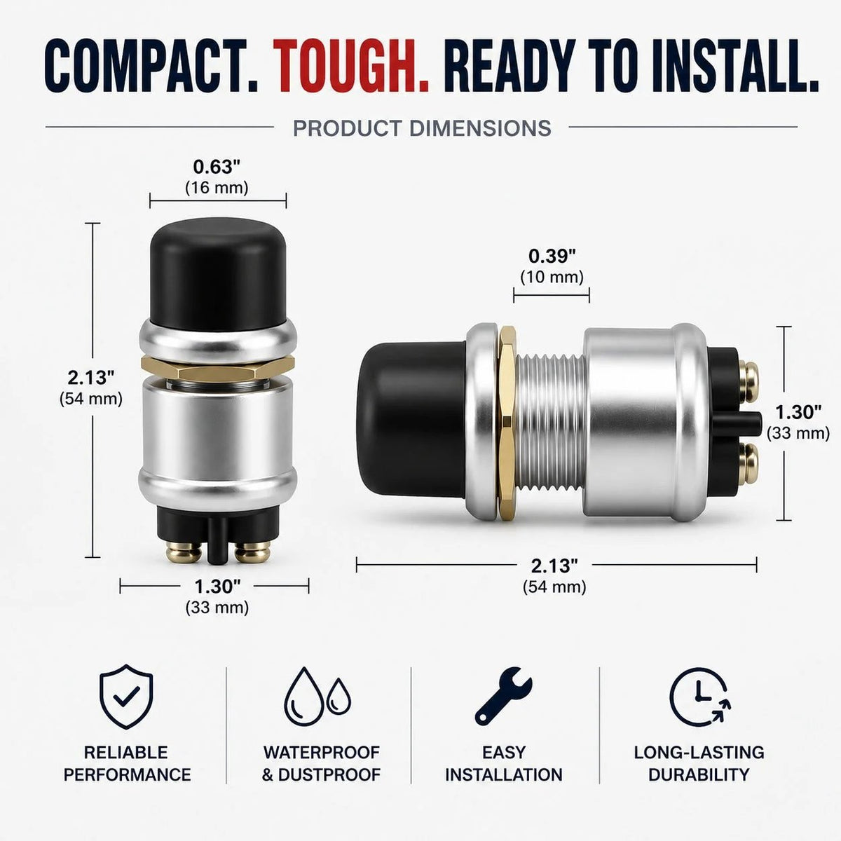 💯Heavy-Duty Engine Start Push Button Switch