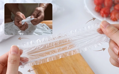🥗 100-Pack Disposable Elastic Food Covers for Bowls & Plates