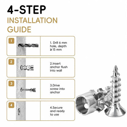 60-Piece Door Hinge Repair Kit 🔩 – 6×14mm Screws & Anchors