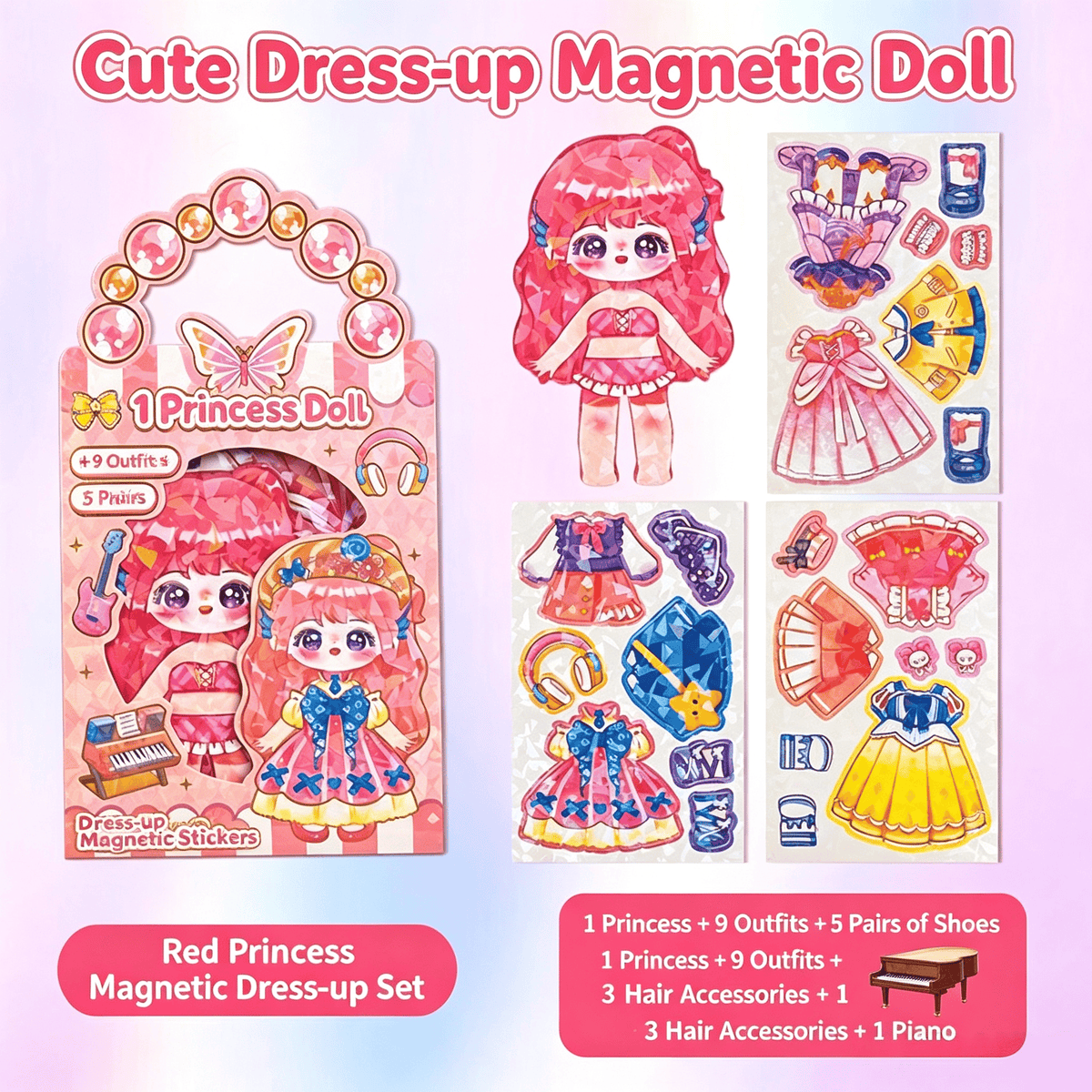 💥 Limited-Time Deal | Red Magnetic Mix-and-Match Dress-Up Dolls for Kids 🛍️
