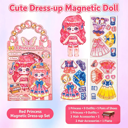 💥 Limited-Time Deal | Red Magnetic Mix-and-Match Dress-Up Dolls for Kids 🛍️