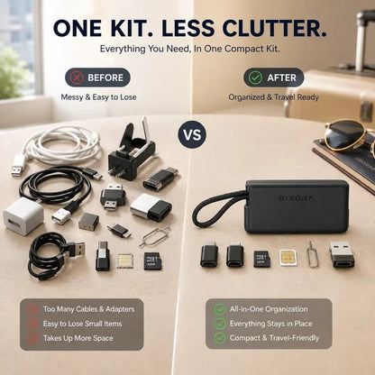 🧳 Pocket Tech Organizer Kit – Multi-Connector Charging & Data Travel Companion