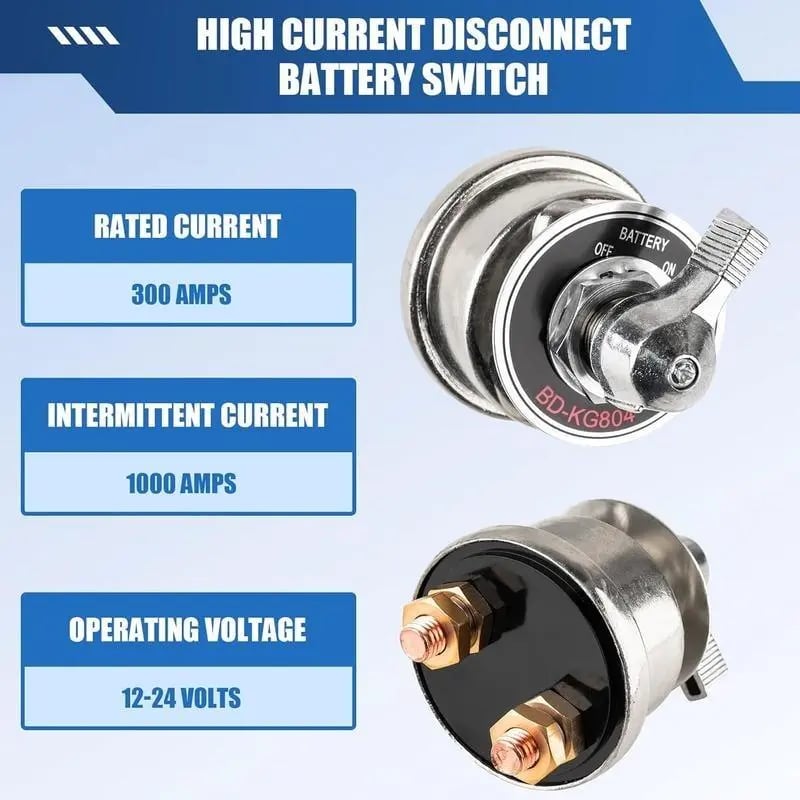 Heavy-Duty Battery Disconnect Switch 🔋 – 12–24V, 300A Continuousv
