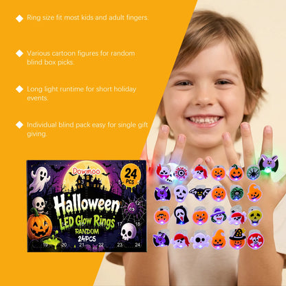 🎃 Halloween LED Glow Rings Blind Box Set ✨
