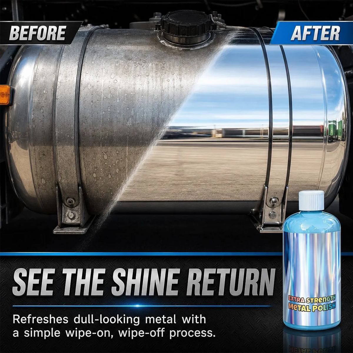 🚗All-in-one Metal Polish Kit – 16oz High-Performance Cleaner with Microfiber & Denim Rags