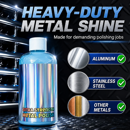 🚗All-in-one Metal Polish Kit – 16oz High-Performance Cleaner with Microfiber & Denim Rags