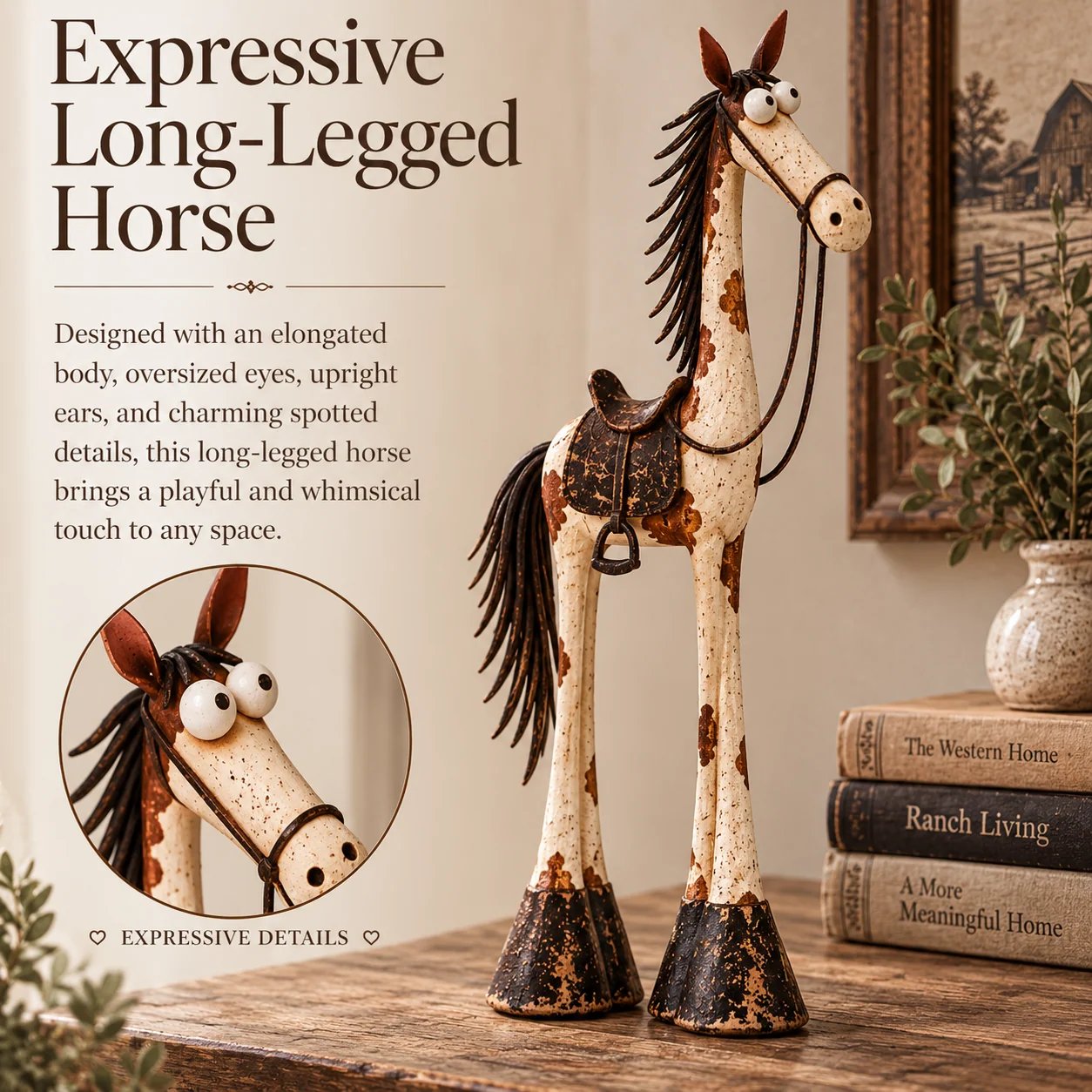 Whimsical Western Cowboy & Horse Figurine Duo 🤠🐴