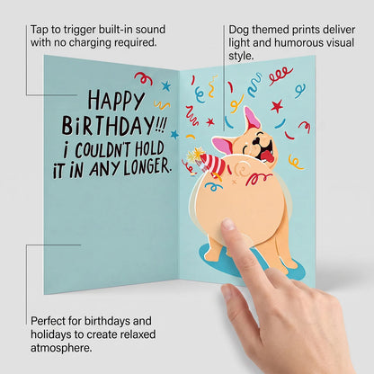 🐶Funny Farting Dog Birthday Card ✨Humorous Greeting Card for Gift Giving