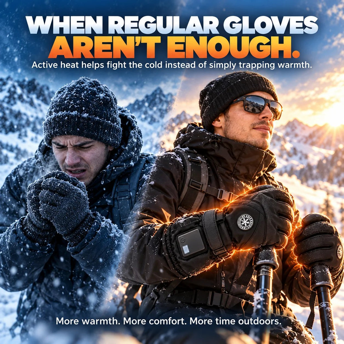 🔥 Rechargeable Heated Gloves with 3 Heat Levels – Waterproof Touchscreen Protection for Cold Weather ❄️
