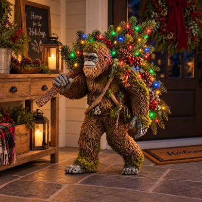 🎄 Woodland Sasquatch – Lighted Christmas Porch Decor
