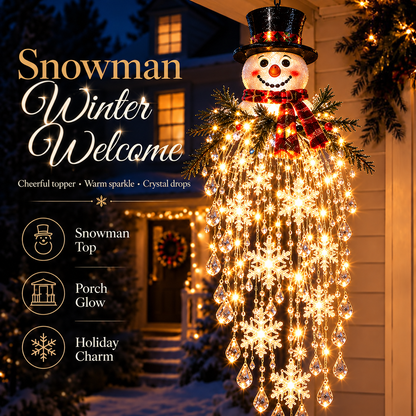 Crystal Cascade Christmas Light™ – Hanging Snowflake & Crystal LED Porch Décor ✨❄️