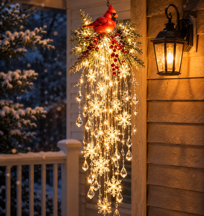 Crystal Cascade Christmas Light™ – Hanging Snowflake & Crystal LED Porch Décor ✨❄️